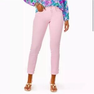 Lilly Pulitzer South Ocean High Rise Calla Lilly Pink Jeans - Size 8